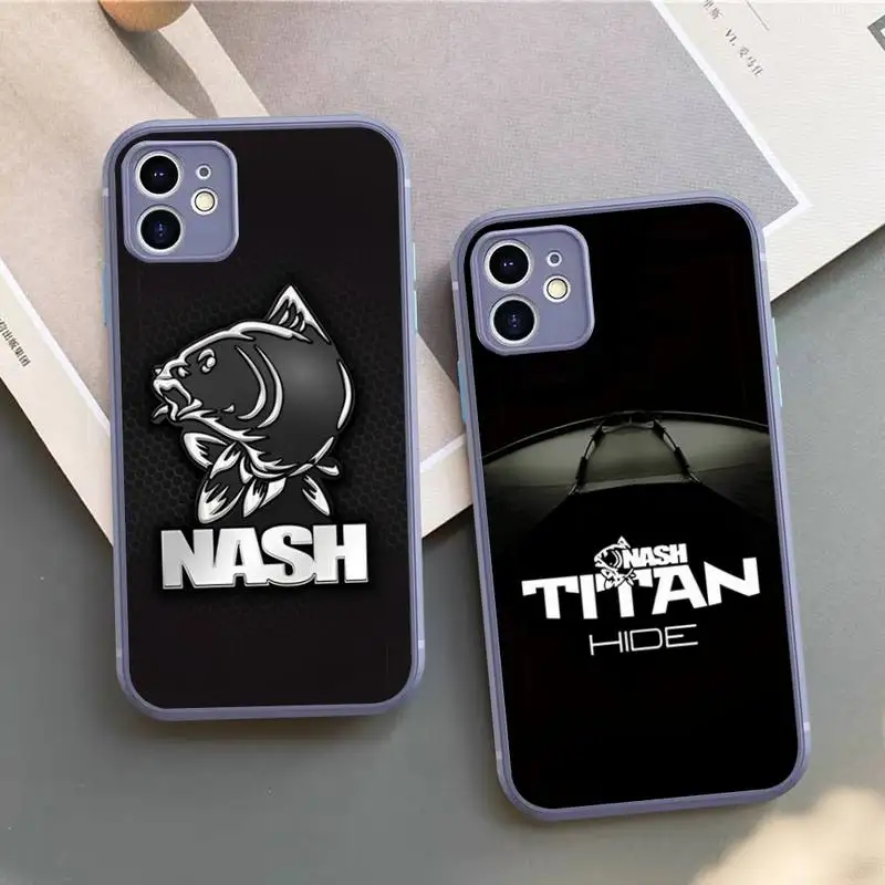 

N-Nash Fishing Logo Phone Case for iPhone X XR XS 7 8 Plus 11 12 13 pro MAX 13mini Translucent Matte Case
