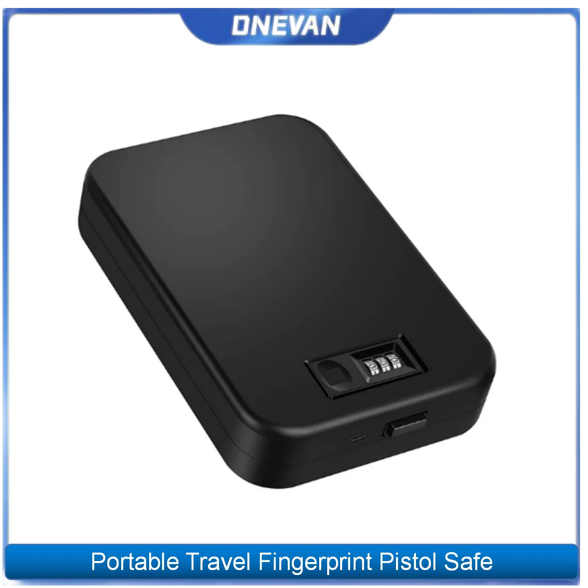 

Mini Portable Travel Fingerprint Pistol Safe Lock Box Gun Safe Box Steel Password Open
