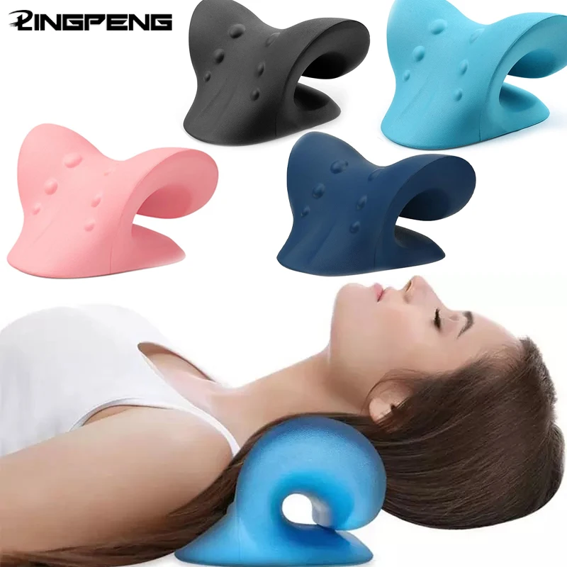 Neck Shoulder Stretcher Relaxer Cervical Chiropractic Traction Device Pillow for Pain Relief Cervical Spine Alignment Gift