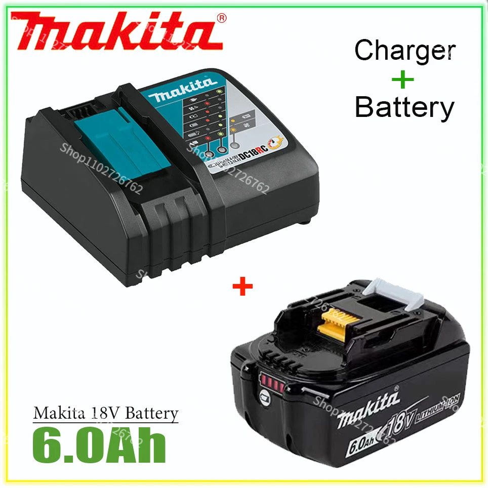 

Makita 100% original 18V 6.0Ah rechargeable power tool battery With LED lithium ion replacement LXT BL1860B BL1860 BL1850