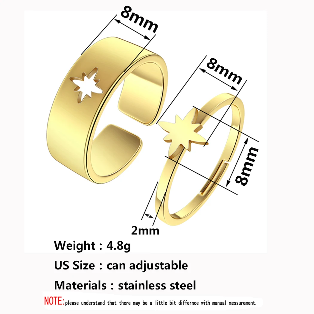Комплект колец Todorova из нержавеющей стали для мужчин и женщин изысканное