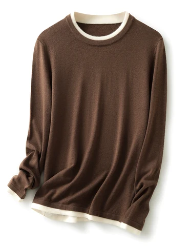 Женский пуловер LONGMING из акрила и шерсти