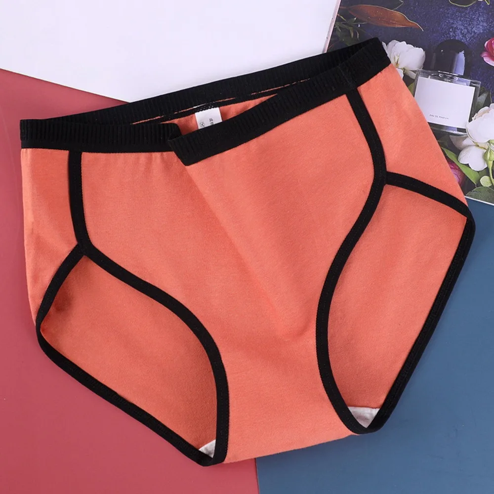 

Women's Panties Splicing Breathable Seamless Briefs Cotton Underpants Super Elastic Mid Waist Ladies Underwear Plus Size