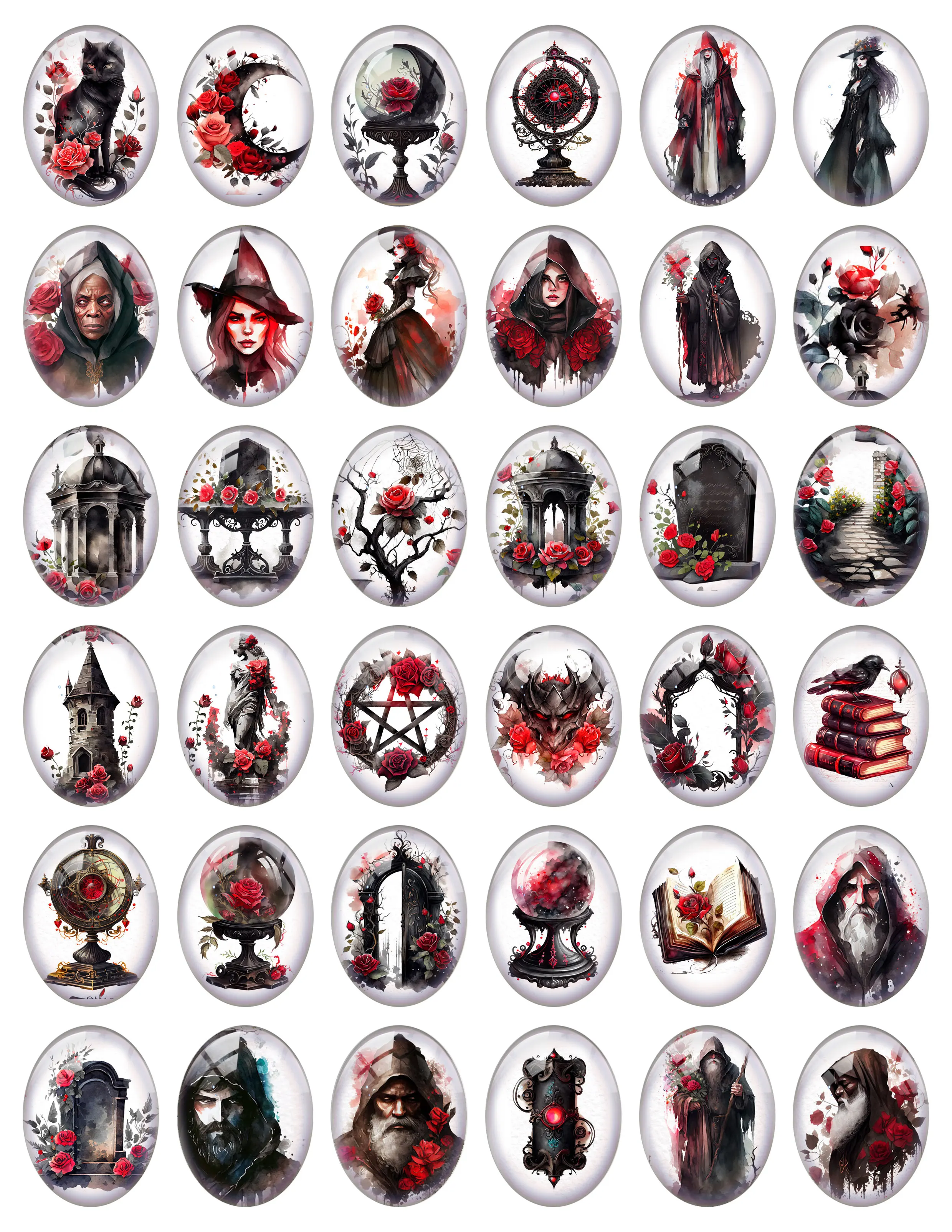 Fezrgea готические стеклянные кабошоны