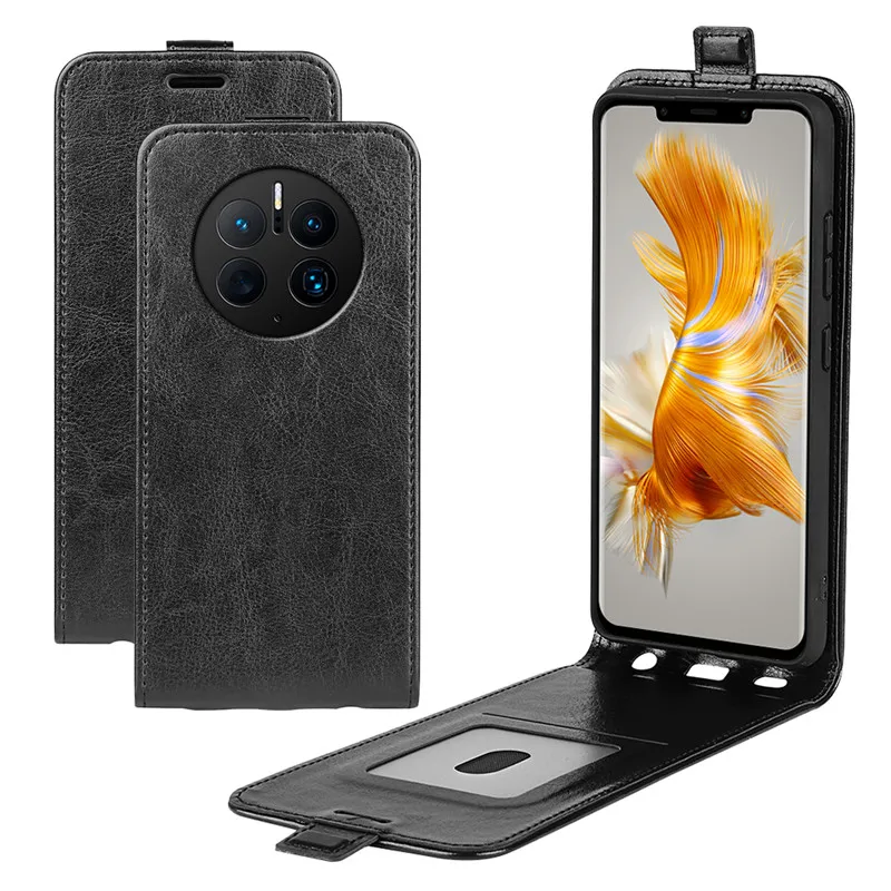 

Vertical Flip Case For HUAWEI Mate 50 Pro Shockproof Soft Silicone + Leather Cover For Huawei Mate50 Cases UP Down Design