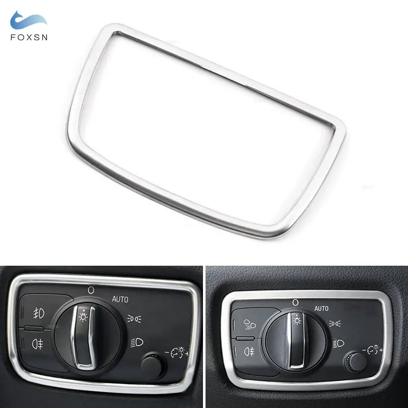 

Car Accessories For Audi Q2 2017 2018 2019 2020 Stainless Steel Interior Head Light Switch Cover Trim Silver Sticker