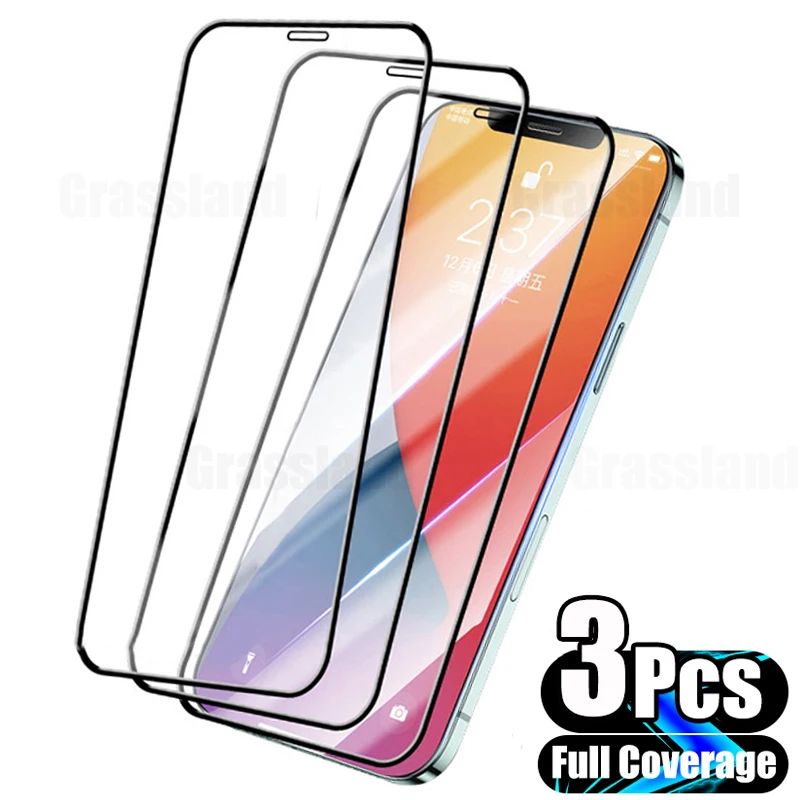 

3PCS Full Cover Tempered Glass For iPhone 11 12 13 Pro XR X XS Max Screen Protector For iPhone 6 7 8 Plus Protective Glass Film