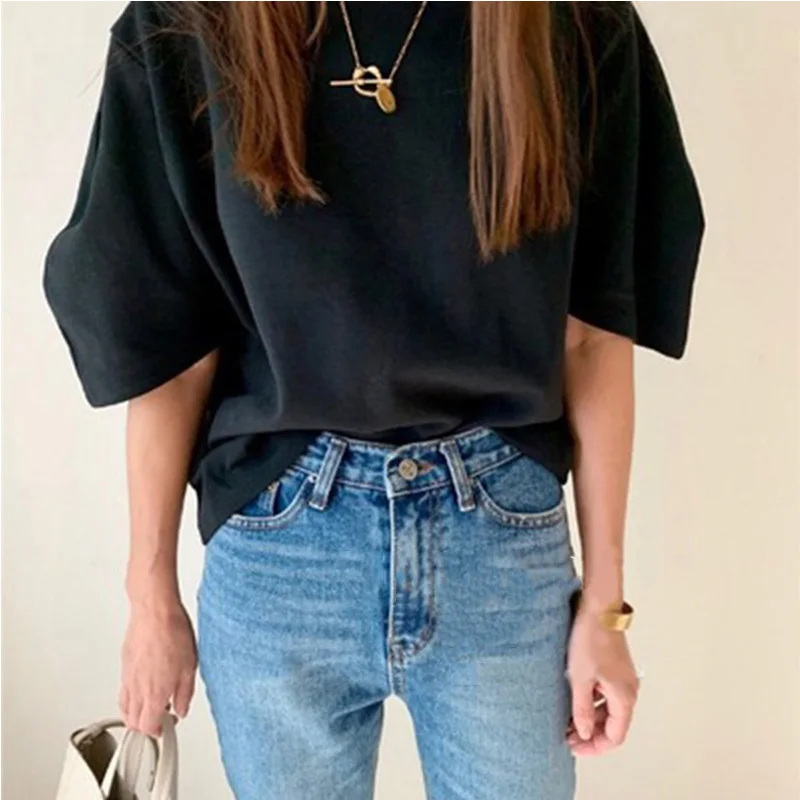 Женская футболка с коротким рукавом розовая или белая эластичная свободная