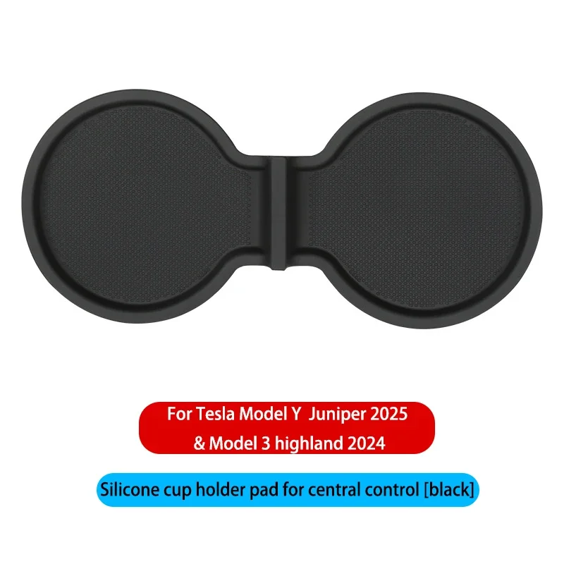 

Коврики-держатели для стаканов с водой, силиконовые нескользящие коврики для напитков для Tesla Model Y Juniper 2025 Model 3 Highland 2024, автомобильные аксессуары