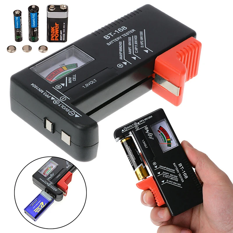 

BT-168 AA/AAA/C/D/9V/1.5V Batteries Universal Button Cell Battery Colour Coded Meter Indicate Volt Tester Checker BT168 Power