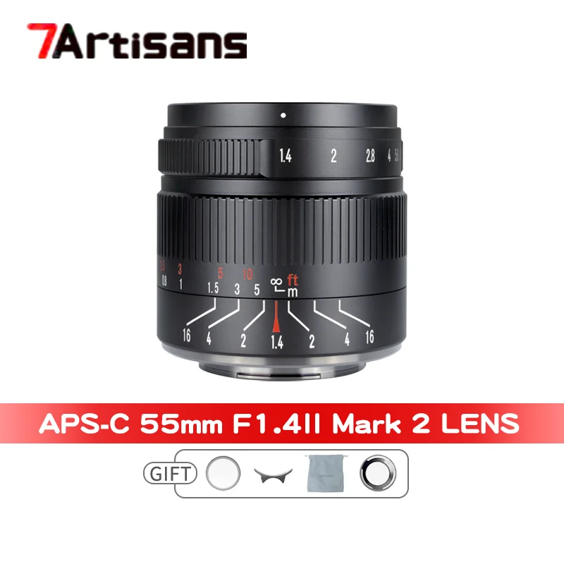 

7Artisans 55mm F1.4 II Large Aperture Prime Lens For Sony E A6600 Canon EF-M Canon RF Fuji XF Micro 4/3 Nikon Z Mount