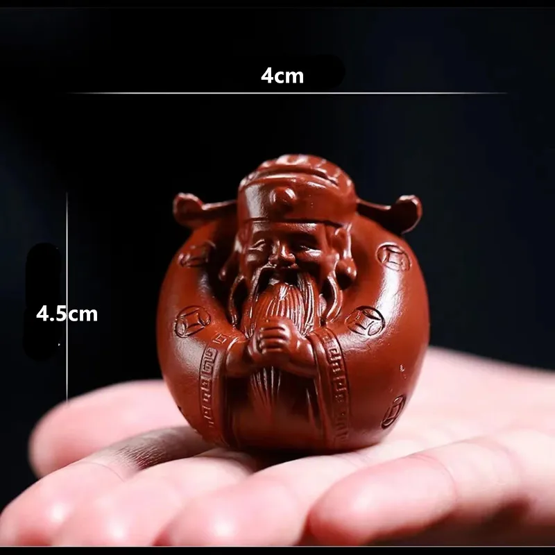 

Исин Фиолетовая глина Чайный питомец Маленький Бог богатства Фигурка Скульптура Украшение Китайский чайный стол Украшения Настольный фэн-шуй Искусство