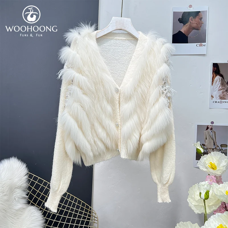 New Winter Clothes Real Fur Grass Coat Women'S Short Wool Blend Down Jacket Natural Fox Hair Inside Warm Fashionable