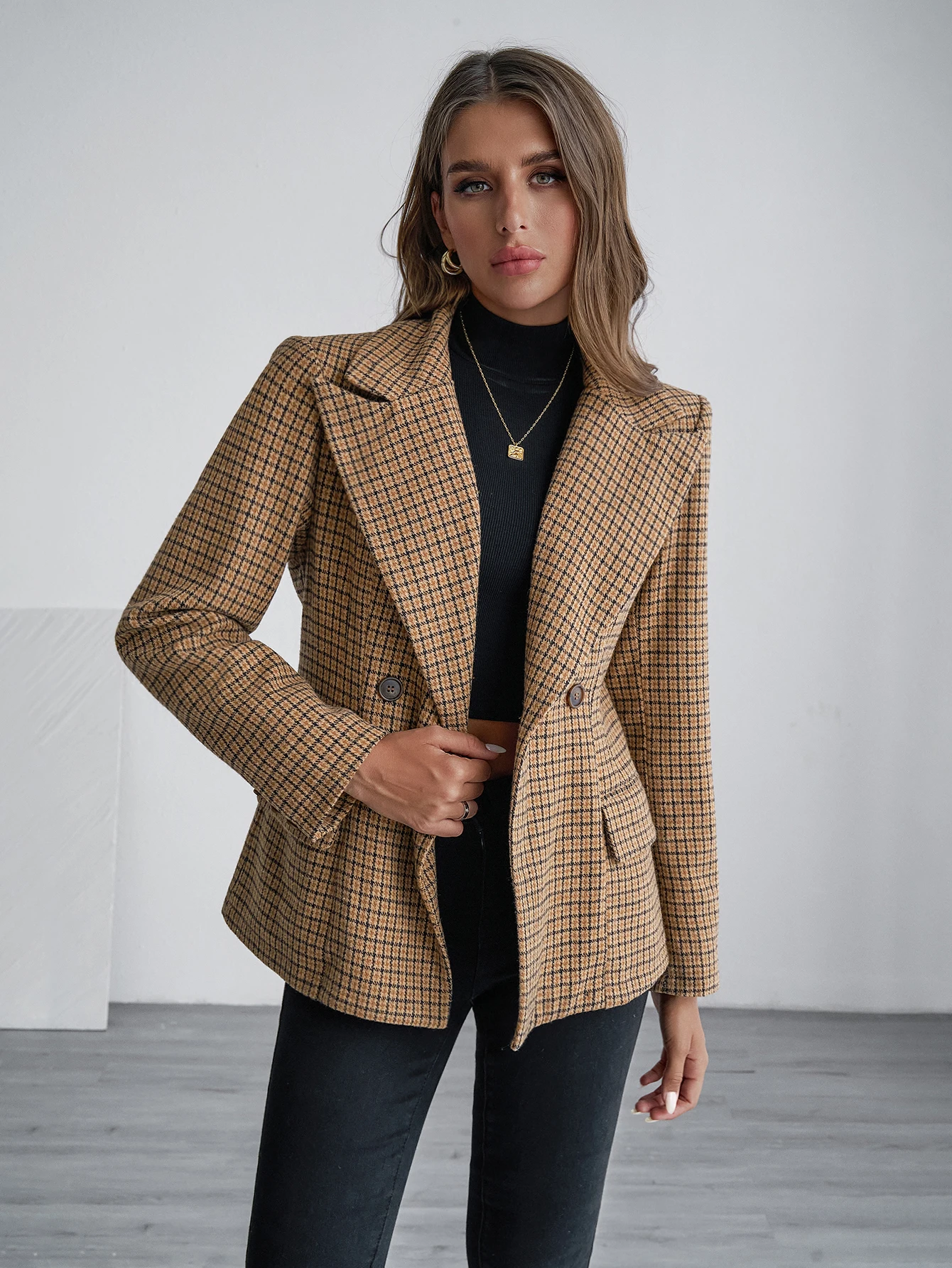 Повседневный деловой костюм в европейском и американском стиле Qianniao женственный