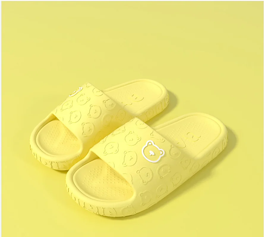 Cute Bear Home Slippers for Womens Summer Indoor Lovely Cartoon  Sandals Ladies Couples Bedroom Non-slips Men Shoes Slides