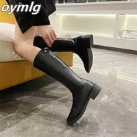 cavalier boots long boots womens autumn 2022 but not knee back zipper elastic thin boots long thick heel boots