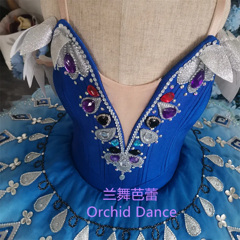 Professional Kids Girls Women Adult Competition Performance Wear La Fill de Pharaon Blue Ballet Tutu Costumes