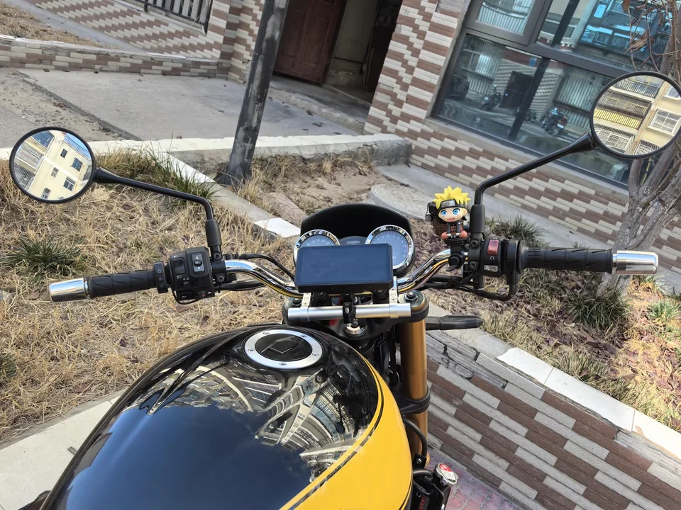 Фото Утяжелители руля (600 г) для Kawasaki Z900, Ninja 400, ZX10R, ZX14R, Z1000, ZRX 1990-2020, черные, хромированные, для снижения вибраций №3