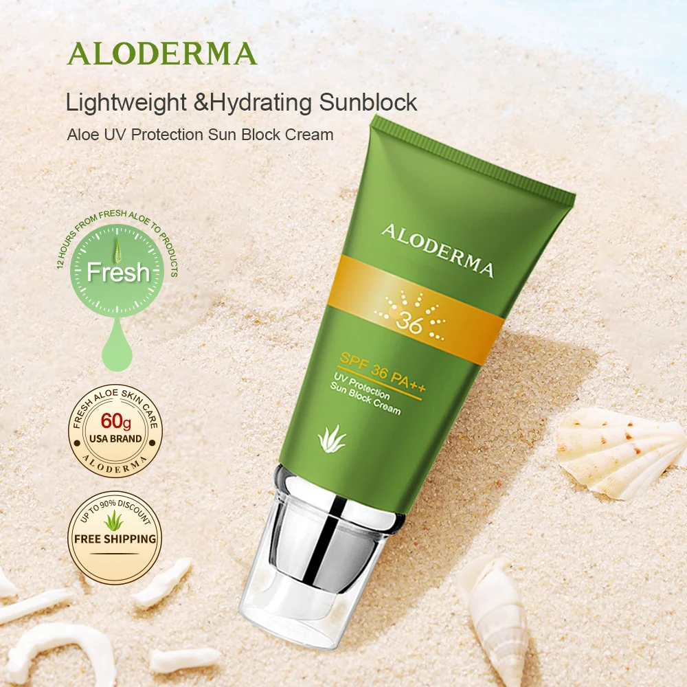 

Aloderma Aloe UV Sunscreen SPF36 PA++ Non-Irritating Natural Botanical Ingredients for Sensitive Skin 60g