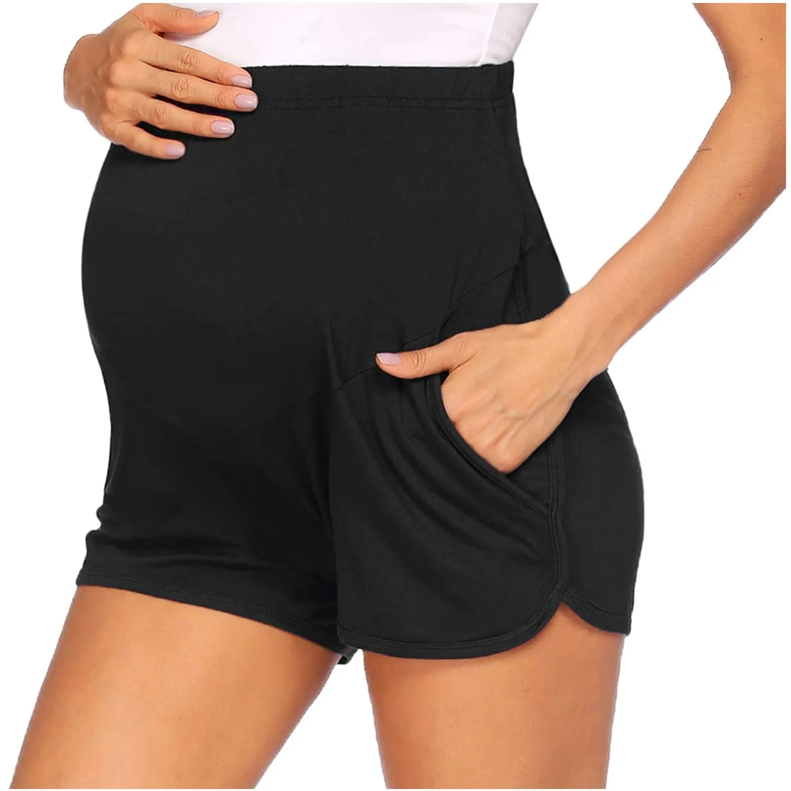 

Summer Women Maternity Pregnancy Shorts Solid Color Sports Workout Lounge Short Pants Maternity Clothing Ropa Mujer Embarazada
