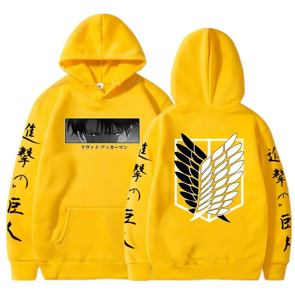 Горячие толстовки с капюшоном в стиле аниме Атака Титанов Levi Shingeki No Kyojin принтом и