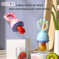 cozok pacifier baby bite fruit food supplement nipple vegetables silicone teething stick pushable 2mm hole feeding supplies