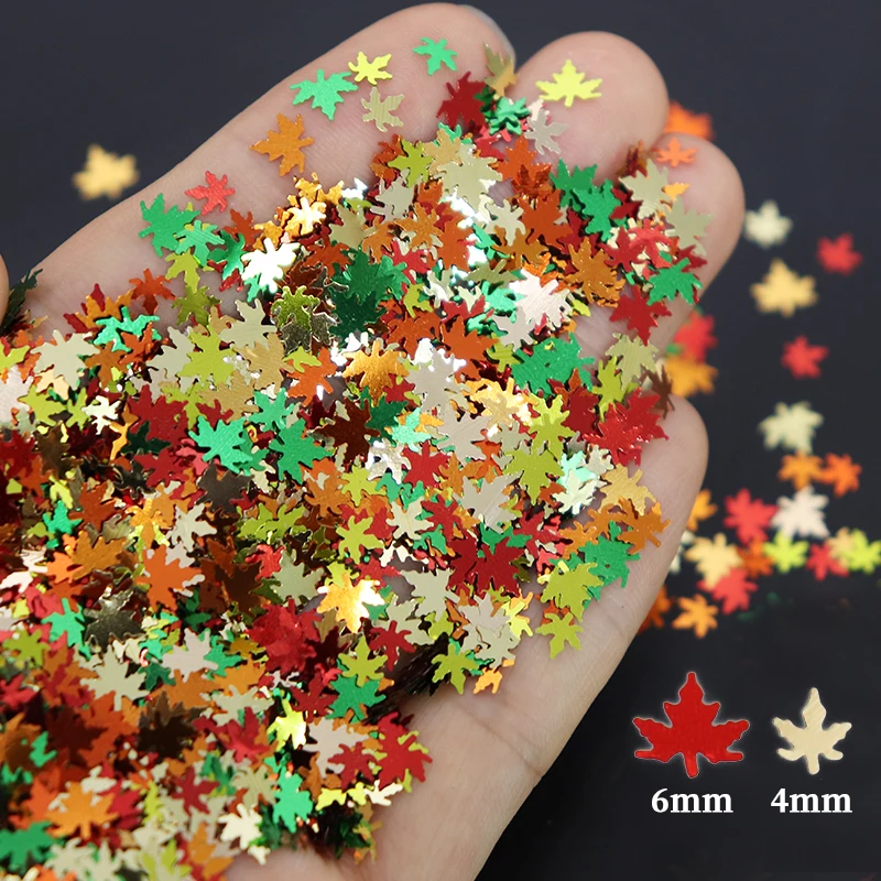 

6 Grids Resin Filling Maple Leaf Sequin Filler For Epoxy Resin Accessories Fall Paillettes Silicone Mold Resin Pigment DIY Craft