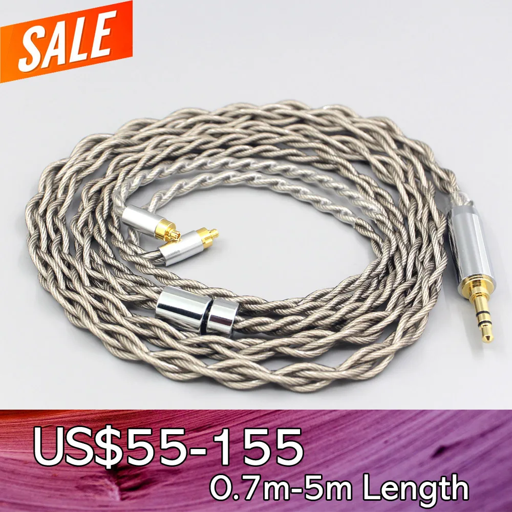 99% Pure Silver + Graphene Silver Plated Shield Earphone Cable For Dunu dn-2002 4 core 1.8mm LN007924 enlarge