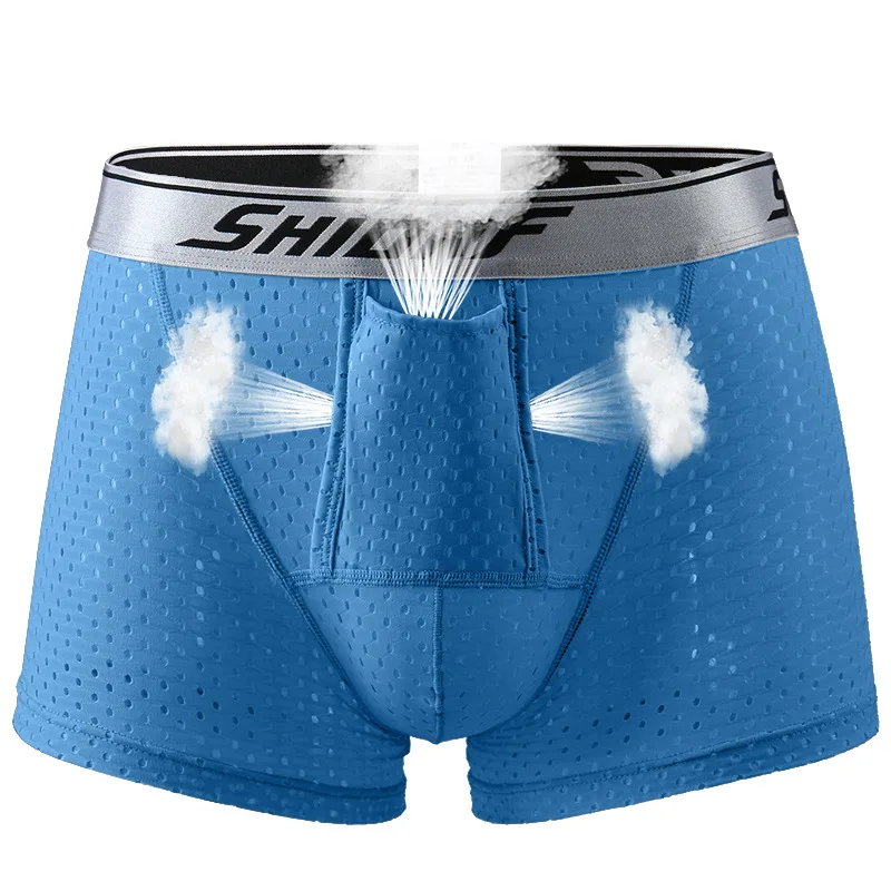 3PCS Mesh Hole Men Underwear Boxer for Man Underwear Man Panties BoxerShorts Homme Breathable Summer Plus Size Sexy Comfort