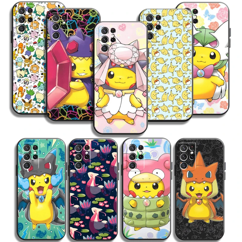 

Pokemon Pikachu Phone Cases For Samsung Galaxy A31 A32 A51 A71 A52 A72 4G 5G A11 A21S A20 A22 4G Coque Soft TPU Back Cover