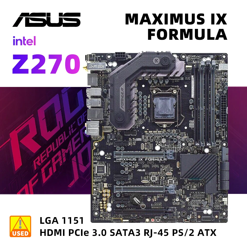 

intel Z270 Motherboard kit ASUS ROG MAXIMUS IX FORMULA +I3 7100 cpu LGA 1151 PCI-E 3.0 USB3.1 DDR4 64GB 2×M.2 USB3.1 ATX