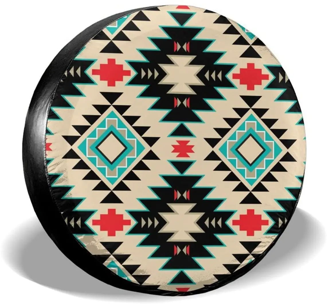 

Delumie Fall Decor Southwest Aztec Tribal Fabric Spare Tire Covers Cute Car Accessories for Women Rv Tire Covers for