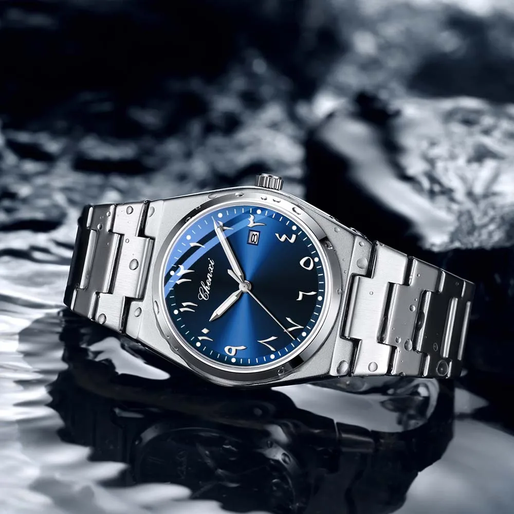 Фото CHENXI новые мужские роскошные деловые часы с восточными арабскими цифрами, водонепроницаемые модные наручные часы для мужчин, подарок, relojes para hombres №5