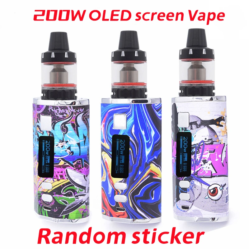 

Huge vaper 200W E-cigarette Vape box mod Kit OLED screen Kit 4500mah build-in battery with 0.3ohm 3.0ml tank vape pen Box Mod