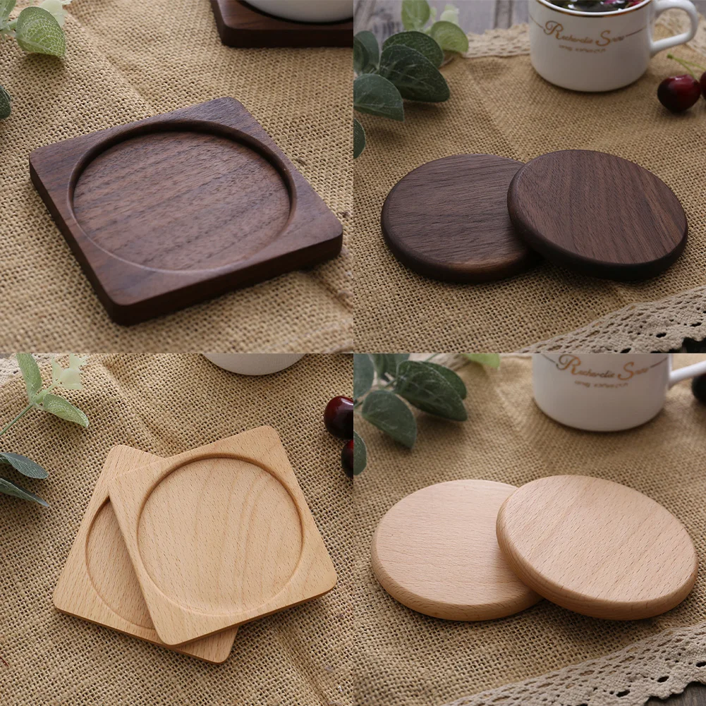 

Durable Wood Coasters Stand Mug Tea Coffee Cup Pad Heat Resistant Drink Mat Home Table Tea Coffee Cup Pad Tableware Decor