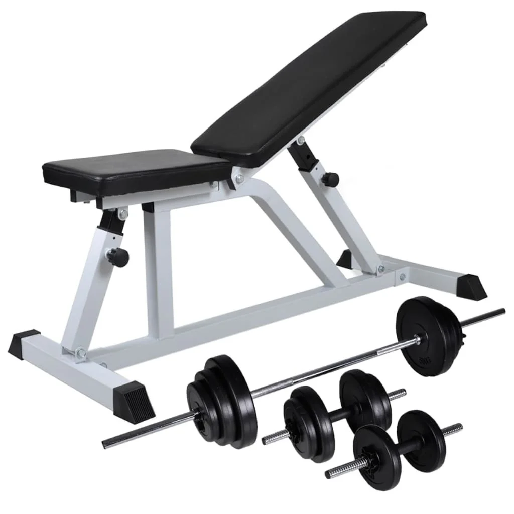 

Workout Bench with Barbell and Dumbbell Set 30.5 kg