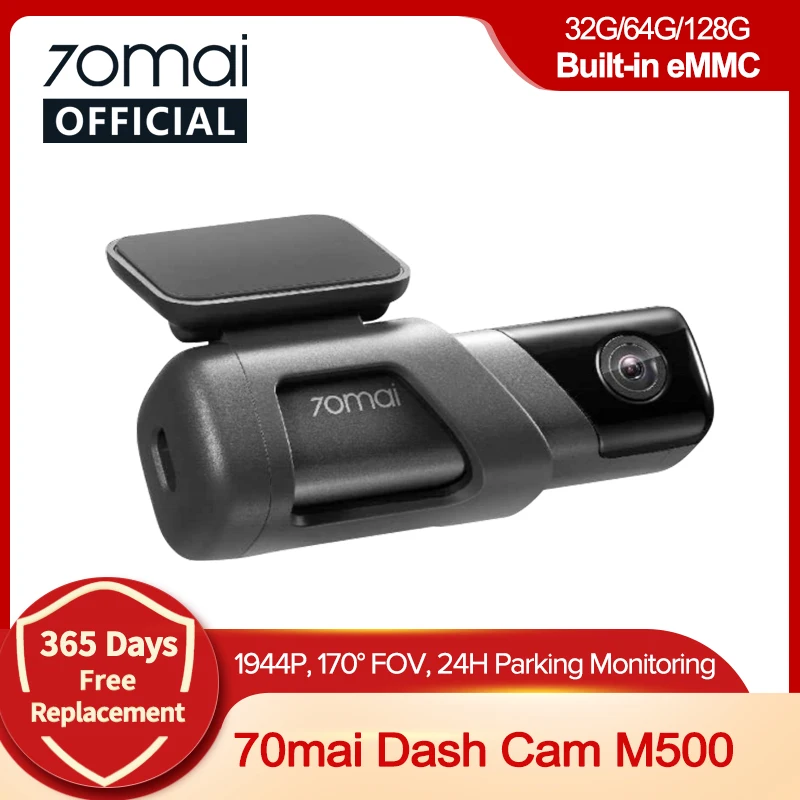 70mai Dash Cam M500 1944P 170FOV 70mai araba dvr'ı kamera kaydedici dahili GPS ADAS 24H park monitörü eMMC dahili depolama