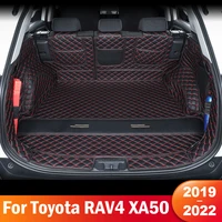 high quality leather car trunk mat for toyota rav4 xa50 2019 2020 2021 2022 rav 4 xa 50 cargo liner cover pad carpet accessories
