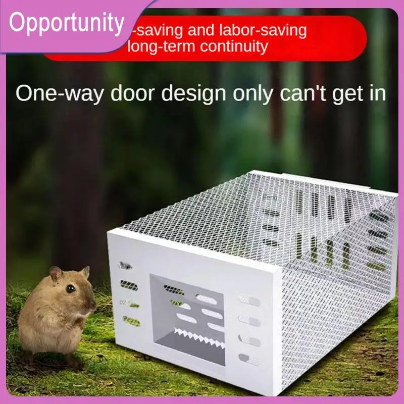 

Indoor Outdoor High Efficiency Rat Trap Cage Large Space Mouse Bait Catcher Box Harmless Metal Non-toxic Mouse Trap Reusable