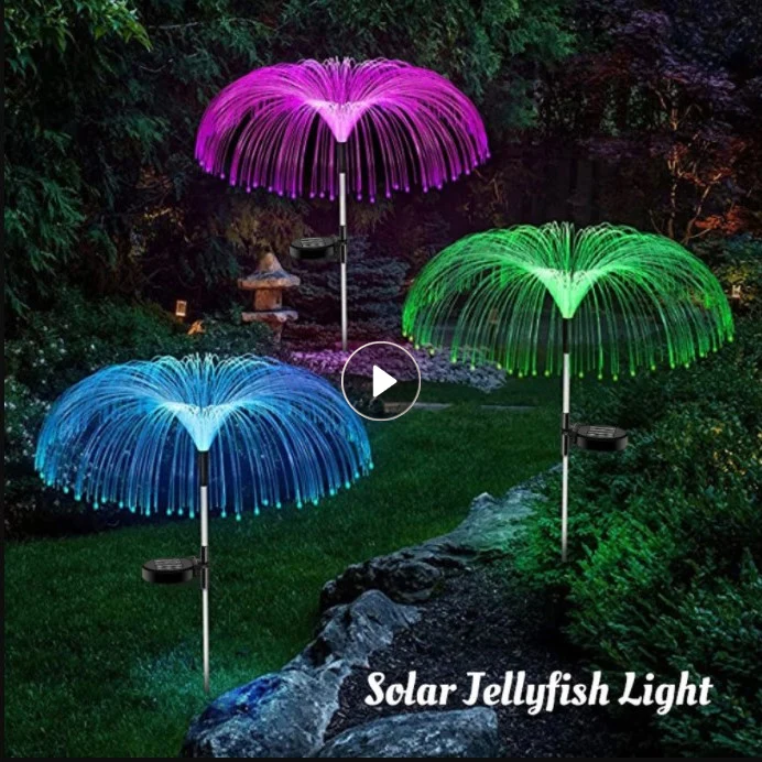 

Уличный садовый светильник на солнечной батарее, водонепроницаемый фонарь для газона с Медузой, меняющий Цвет RGB, ландшафтный светильник дл...