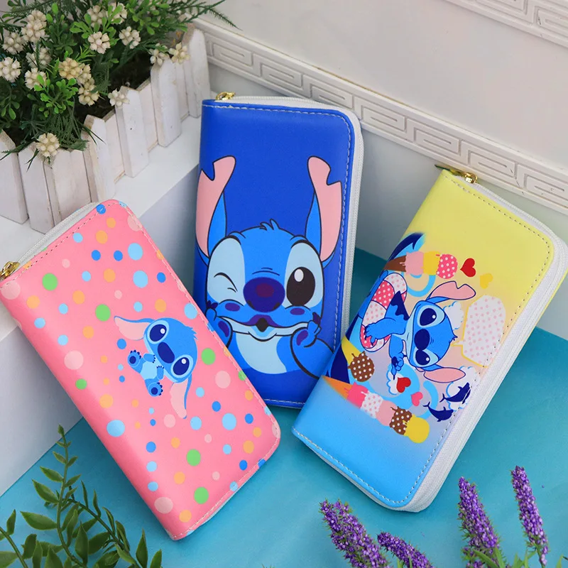 

Disney princess Cartoon Money Clips pu Elsa Long Women Wallet girl Gift children mickey mouse Clutch holder card bag