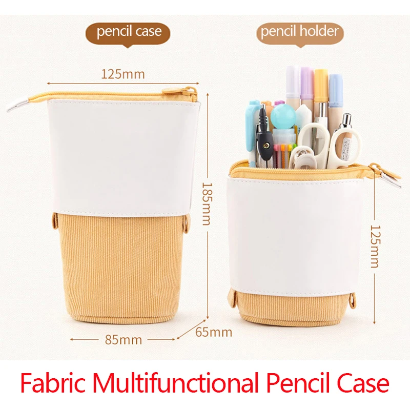 Multifunctional Pencil Case Pen Bag Cute Kawaii Stationery Small Fresh Retractable Fabric School Supplies Simple Pens Holder