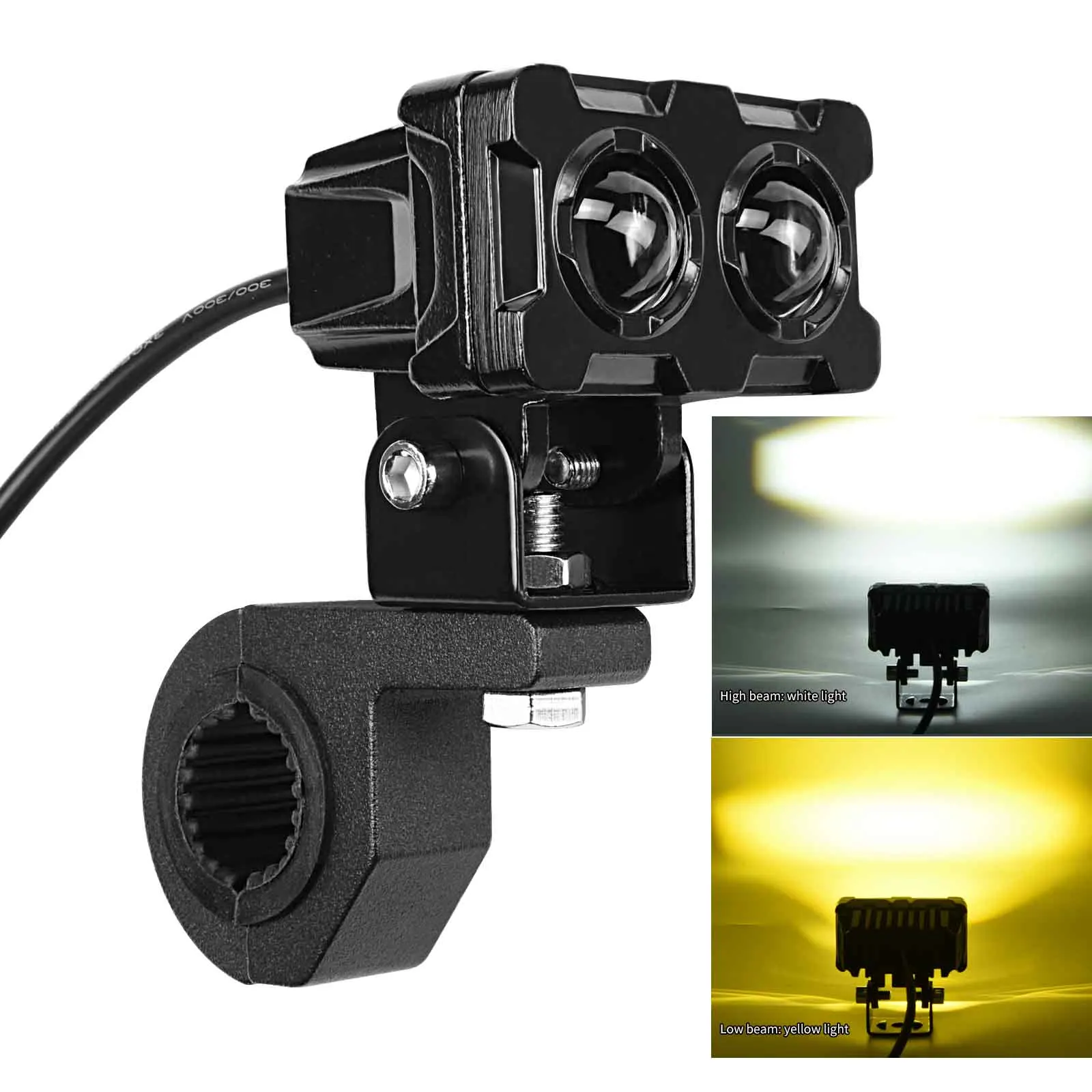 

Motorcycle LED Headlight Hi/Lo Beam Dual LED 4000LM Driving Light for 12-85V Motorbikes ATVs Car