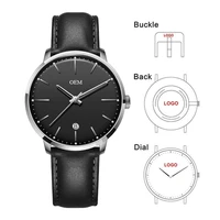 new arrival custom logo watches private label designed watches men wristwatch genuine leather