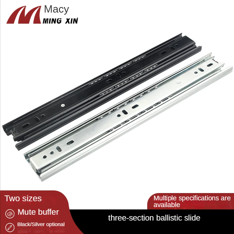 

35/45 Wide Three Section Slide Rail Cabinet Quiet Bead Rail Wardrobe Drawer Furniture Slide Rail Furniture Sliders Wardrobe Rail