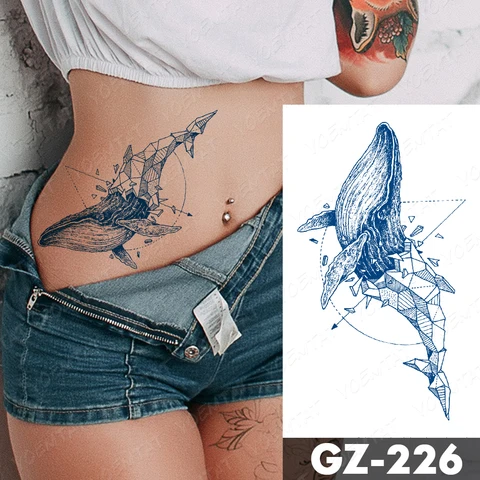 Полуперманентные водонепроницаемые временные тату-наклейки с изображением крыла змеи, цветка, сока, стойкие чернила, 7-15 дней, ложная татуировка на руку