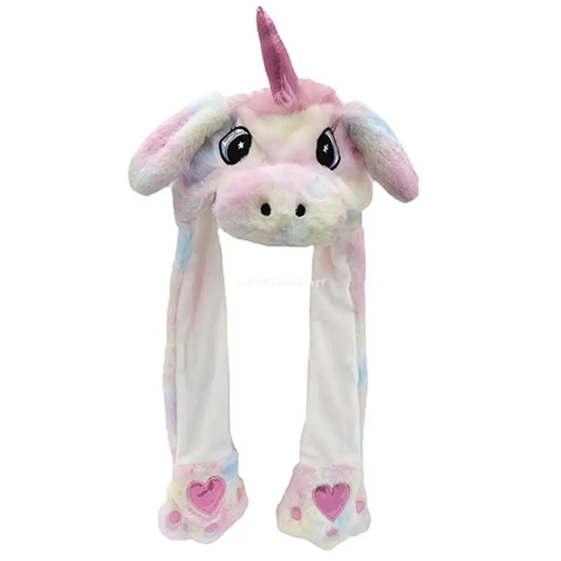 

Шапка с подвижными ушами для девочек, теплая плюшевая шапочка, милые рождественские шапки для мужчин, женщин, мужчин, Прямая поставка