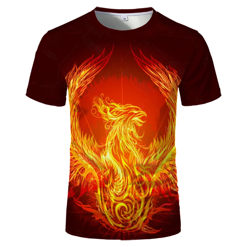 

Men T shirts 3D print volcanic flame short-sleeved smoke element fashion parent-child T-shirt men wolf 2023 summer Casual tops
