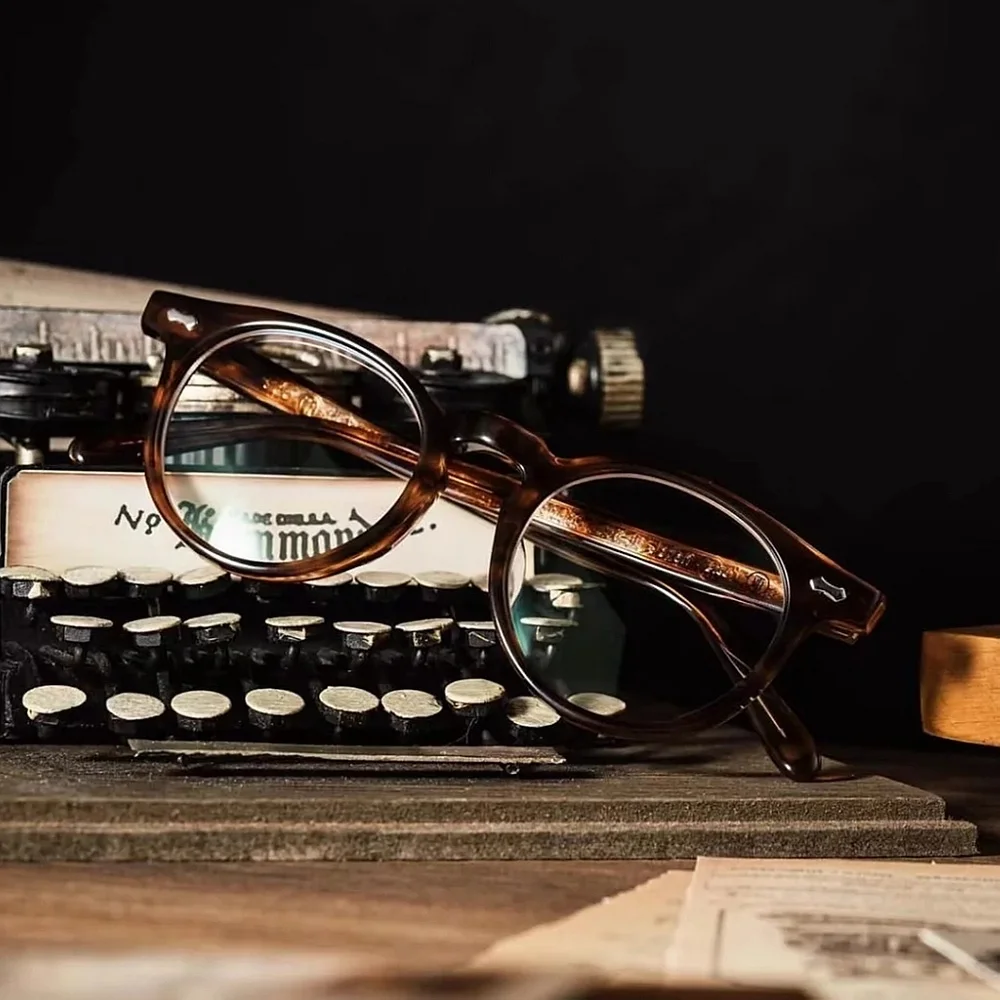 Японские Ретро ацетатные очки в литературном стиле Бостон перевернутая