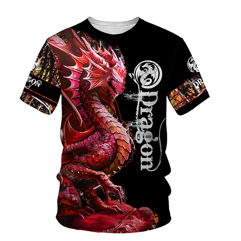 

Men's tshirt Harajuku Summer Vintage Cool Unisex Chinese Dragon Print Oversize Short Sleeve t shirt Streetwear T-shirt Casual